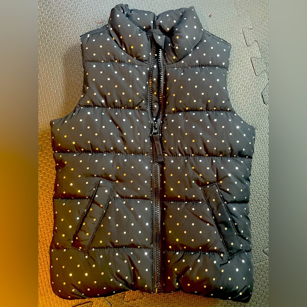 Black vest with silver polkadots, girls size XS 5